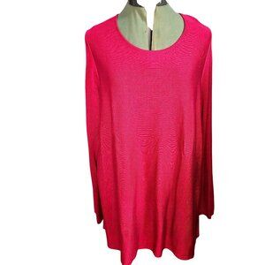 Eileen Fisher Womens Fuchsia Long-Sleeve Lightweight Tunic Top XL